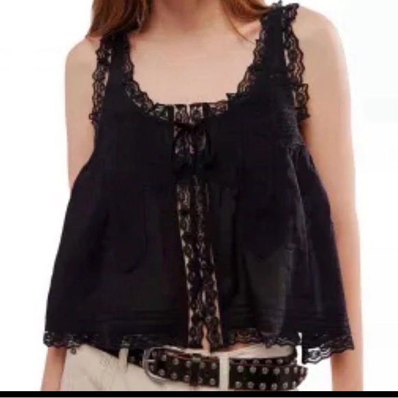 NWT Free People Lace Cotton Tank Top - Picture 3 of 6